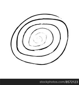 Doodle cosmos illustration in childish style. Hand drawn abstract space spiral. Black and white. Vector line print, design, banner, poster.