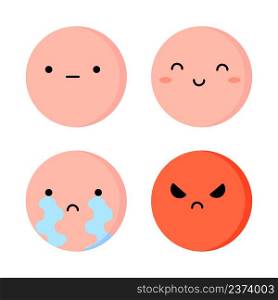 Doodle different cartoon emoticons. Love concept. Happy face. Sad face. Vector illustration. stock image. EPS 10. . Doodle different cartoon emoticons. Love concept. Happy face. Sad face. Vector illustration. stock image.