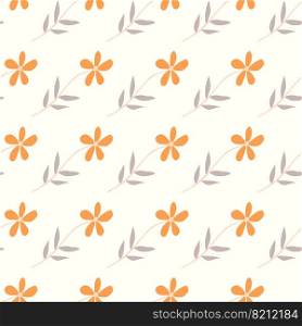 Doodle ditsy flowers seamless pattern. Cute chamomile print. Floral ornament. Pretty botanical backdrop. Design for fabric, textile print, surface, wrapping, cover. Vector illustration. Doodle ditsy flowers seamless pattern. Cute chamomile print. Floral ornament. Pretty botanical backdrop