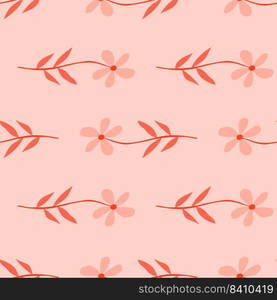 Doodle ditsy flowers seamless pattern. Cute chamomile print. Floral ornament. Pretty botanical backdrop. Design for fabric, textile print, surface, wrapping, cover. Vector illustration. Doodle ditsy flowers seamless pattern. Cute chamomile print. Floral ornament. Pretty botanical backdrop