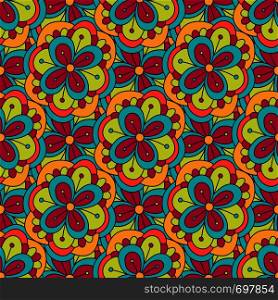 Doodle floral pattern. Vector seamless background. Illustration for textile fabric.. Doodle floral pattern. Vector seamless background. Illustration for textile fabric