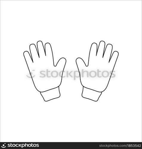 Doodle gloves design. Winter vector illustration isolated on white background.