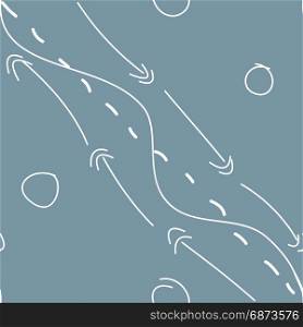 Doodle hand drawn seamless pattern background with arrows and lines.. Seamless pattern. Doodle ink, hand drawn pointers, arrows and other signs. Vector image.