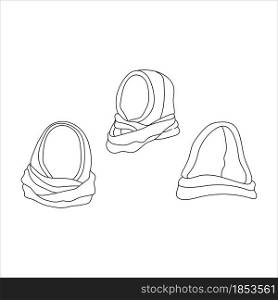 Doodle hat snood design. Winter vector illustration isolated on white background.