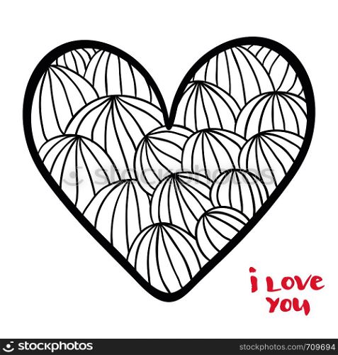 Doodle Heart illustration. Vector illustration for coloring book. Valentine day card. Doodle Heart illustration. Vector illustration for coloring book. Valentine day card.