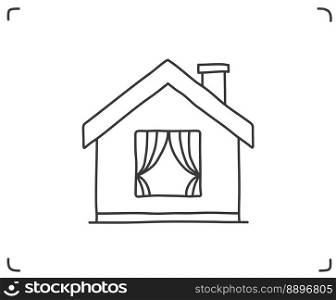Doodle house icon on white background, vector eps10 illustration. Doodle House Icon