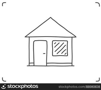 Doodle house icon on white background, vector eps10 illustration. Doodle House Icon