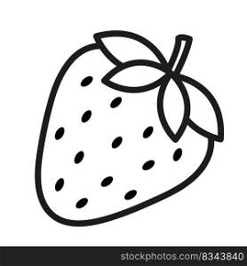 doodle icon strawberry, berry, linear icon, hand drawing 