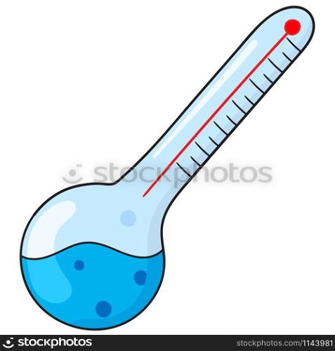 doodle icon thermometer glass vector illustration