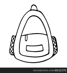 Doodle image of a backpack. Vector element for the themes of travel, vacation, tourism. Handdrawn outline image for print, sticker, web, various designs. Doodle image of a backpack. Vector element for the themes of travel, vacation, tourism. Handdrawn outline image for print, sticker, web, various designs.