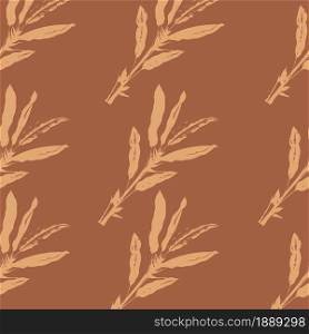 doodle leaves repeat pattern background. seamless textile background template