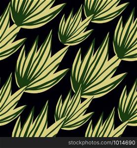 Doodle leaves seamless pattern. Hand drawn leaf fabric textile design. Trendy backdrop for book covers, wallpapers, design, graphic art, wrapping paper. Vector illustration. Doodle leaves seamless pattern. Hand drawn leaf fabric textile design.