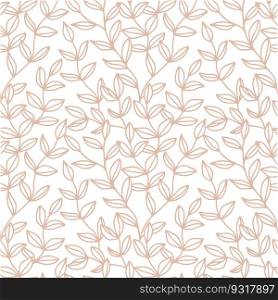 Doodle leaves seamless pattern with cute outline leaves. Vector background. Doodle leaves nude pastel seamless pattern with cute outline leaves. Vector background