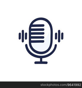 Doodle microphone hand drawn cartoon style Vector Image