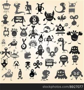 Doodle monsters vector image