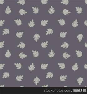 Doodle oak seamless pattern on gray background. Simple nature wallpaper. For fabric design, textile print, wrapping, cover. Vector illustration.. Doodle oak seamless pattern on gray background. Simple nature wallpaper.