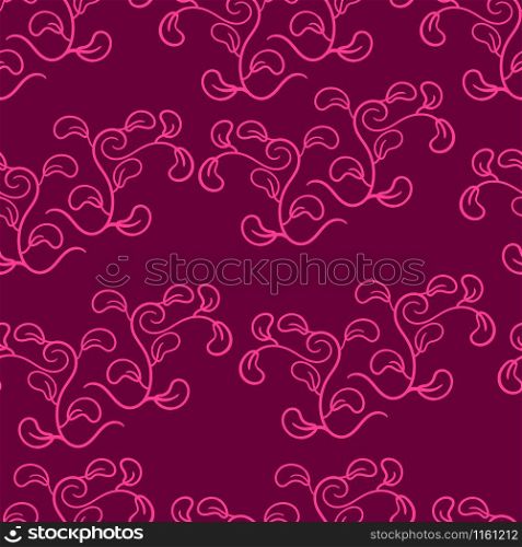 doodle pink natural seamless pattern