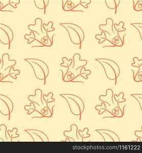 doodle plant seamless pattern design