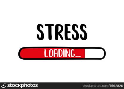 Doodle Red Download bar,stress loading text, vector illustration. Doodle Red Download bar,stress loading text,