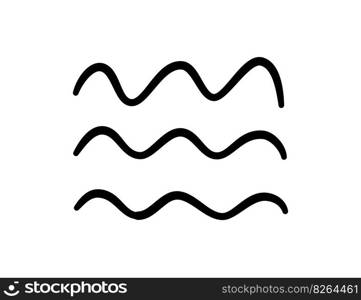 Doodle sea wave icon. Hand drawn simple wavy line. Sea storm scribble icon. Ocean water flow curve sketch. Aqua doodle symbol. Vector illustration isolated on white background.. Doodle sea wave icon. Hand drawn simple wavy line. Sea storm scribble icon. Ocean water flow curve sketch. Aqua doodle symbol. Vector illustration isolated on white background