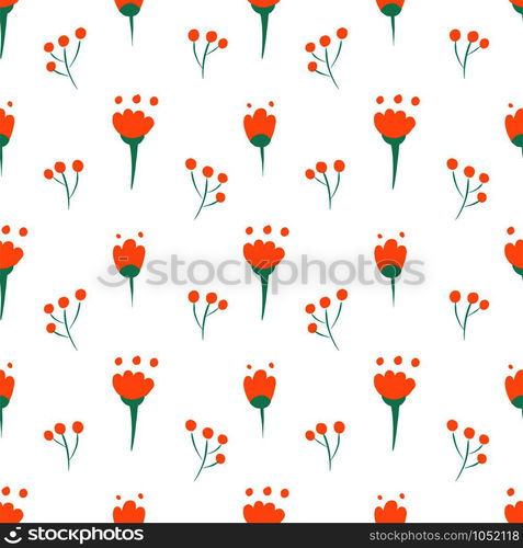 Doodle seamless pattern with colorful flower for wallpaper design. Nature textile print. Hand drawn vector pattern.. Hand Drawn floral seamless pattern.