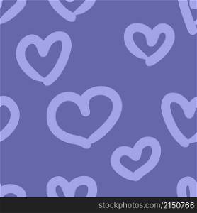 Doodle simple valentine seamless pattern with hearts. Perfect for T-shirt, textile and print. Hand drawn vector illustration for decor and design.