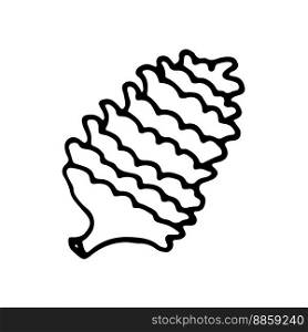 Doodle single pine cones element. Vector illustration. Outline hand drawn sketch on white background. Design element for natural and organic designs.. Doodle single pine cones element. Vector illustration.