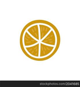 Doodle slice of orange, lemon or grapefruit. Citrus fruit is cut into rings. Vector illustration isolated on white background.. Doodle slice of orange, lemon or grapefruit. Citrus fruit is cut into rings. Vector illustration isolated on white background