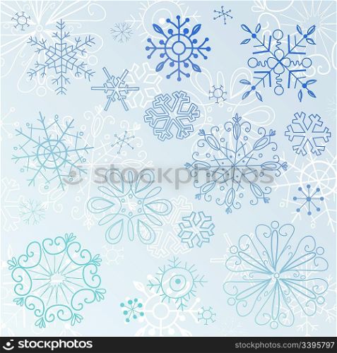 Doodle Snowflake Elements