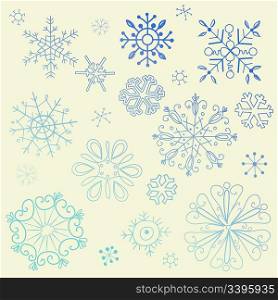 Doodle Snowflake Elements