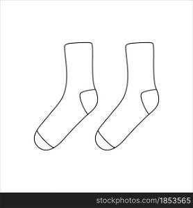 Doodle socks set design. Winter vector illustration isolated on white background.