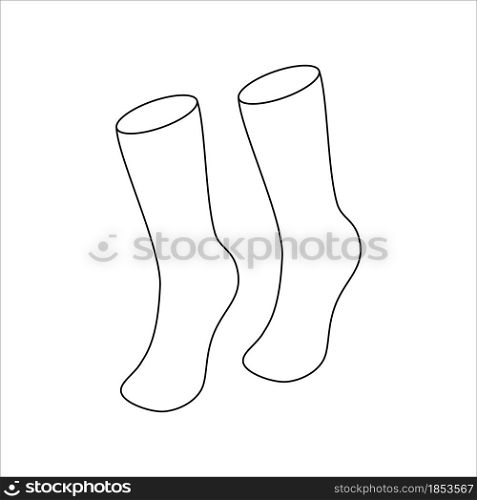 Doodle socks set design. Winter vector illustration isolated on white background.