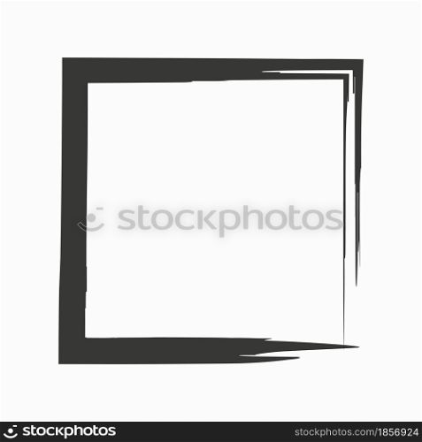 Doodle square frame icon. Gray element. Handdrawn picture. Brush stroke style. Vector illustration. Stock image. EPS 10.. Doodle square frame icon. Gray element. Handdrawn picture. Brush stroke style. Vector illustration. Stock image.