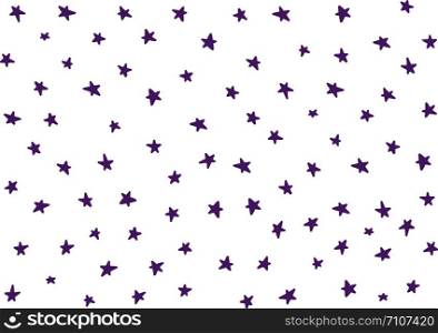 Doodle stars art. Vector stars isolated background. Pattern for children, babies, toddlers. Night sky hand drawn. Backdrop for baby shower decoration. Wallpaper vintage design, Retro style confetti.
