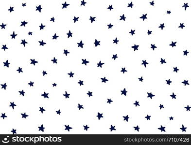 Doodle stars art. Vector stars isolated background. Pattern for children, babies, toddlers. Night sky hand drawn. Backdrop for baby shower decoration. Wallpaper vintage design, Retro style confetti.