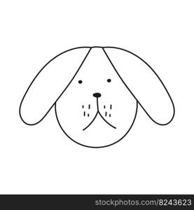 Doodle-style dog with dangling ears. Vector isolated image for use as print or web. Doodle-style dog with dangling ears