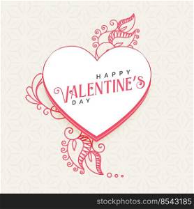 doodle style heart with decoration for valentine’s day