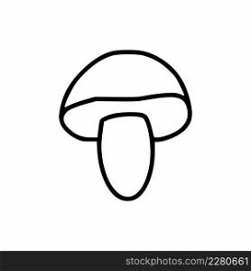 Doodle style mushroom icon.Illustration for children coloring book.
