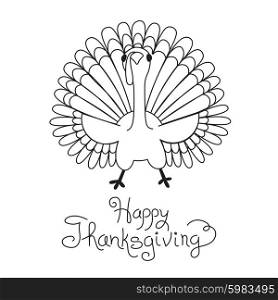 Doodle Thanksgiving Turkey Freehand Vector Drawing Isolated. Doodle Thanksgiving Turkey Freehand Vector Drawing Isolated.