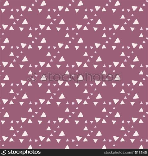 Doodle triangle seamless pattern on pink background in vintage style. Creative scribble geometric wallpaper. Decorative backdrop for fabric design, textile print, wrapping, cover. Vector illustration. Doodle triangle seamless pattern on pink background in vintage style. Creative scribble geometric wallpaper.