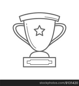 doodle trophy icon, winner award icon