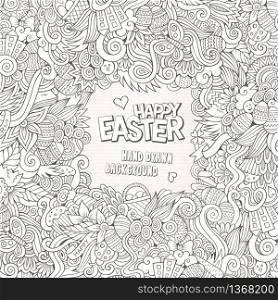Doodles abstract decorative Easter vector frame. greeting card design. Doodles abstract decorative Easter vector frame