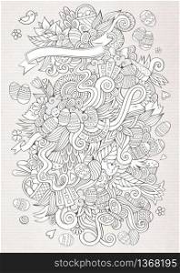 Doodles abstract decorative Easter vector sketch background. Easter vector sketch background