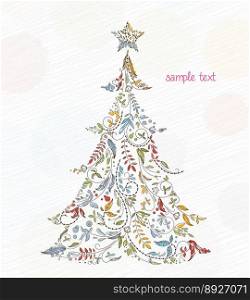 Doodles christmas greeting card vector image