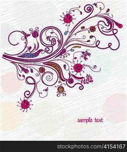doodles floral background vector illustration