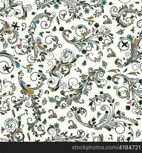 doodles floral pattern vector illustration