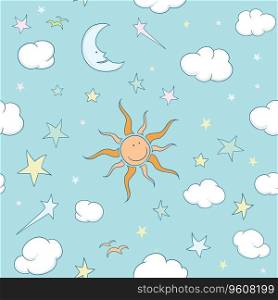 Doodles seamless background Royalty Free Vector Image