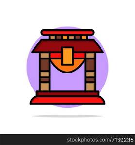 Door, Bridge, China, Chinese Abstract Circle Background Flat color Icon