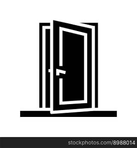 door building house glyph icon vector. door building house sign. isolated symbol illustration. door building house glyph icon vector illustration