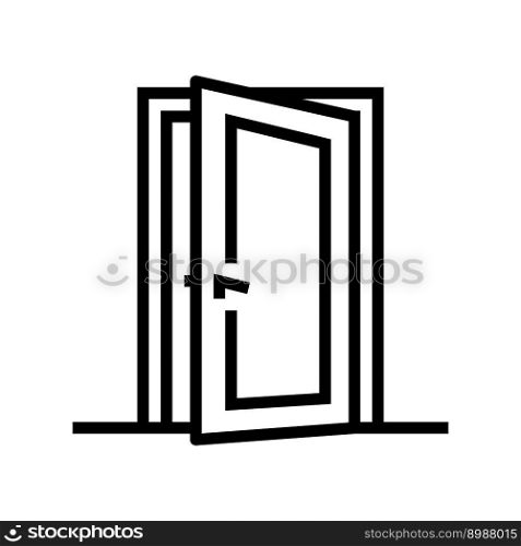 door building house line icon vector. door building house sign. isolated contour symbol black illustration. door building house line icon vector illustration